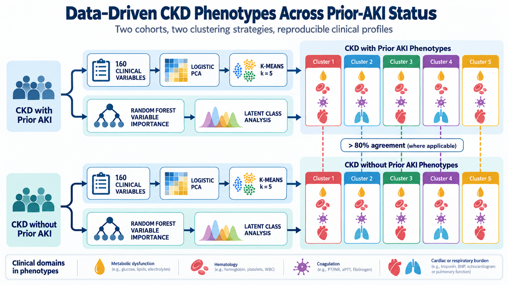 Kidney disease phenotype discovery framework across prior acute kidney injury status
